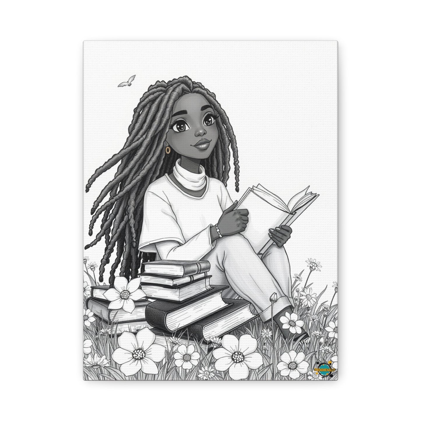 Book Lover in Spring Wall Art